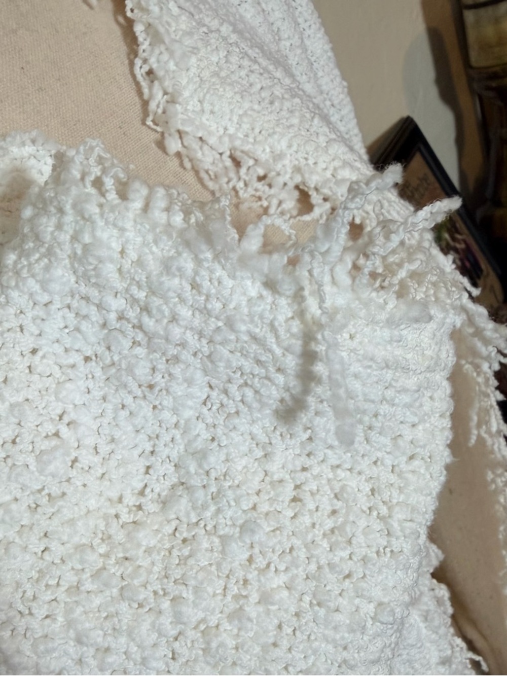 IRO Woman’s Paris Shavani Frayed Tweed Jacket in Optic White - Size 44 (US 12) - Picture 5 of 12